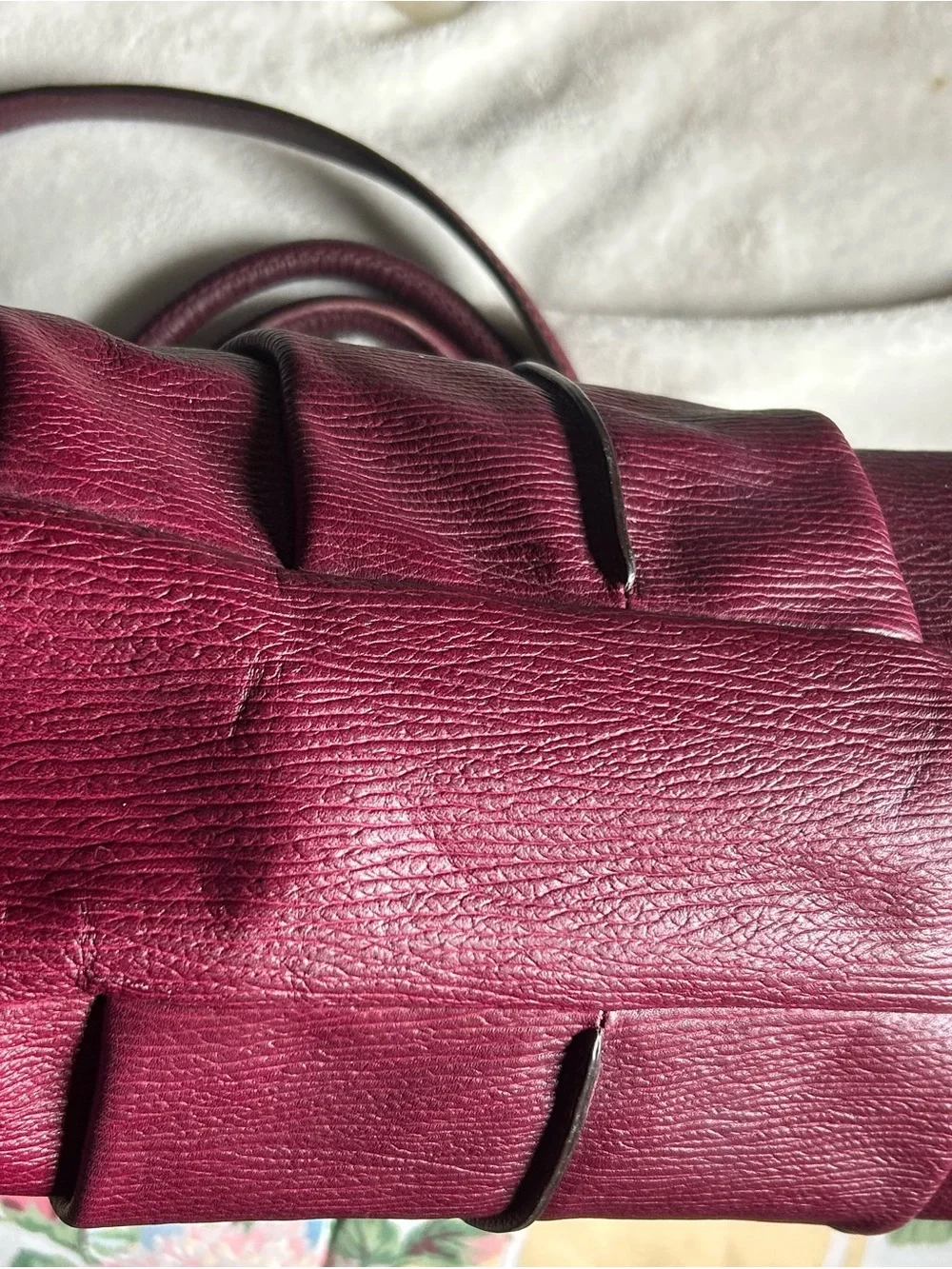Coach Pebbled Leather Shoulder Bag in Berry with Gold Hardware
